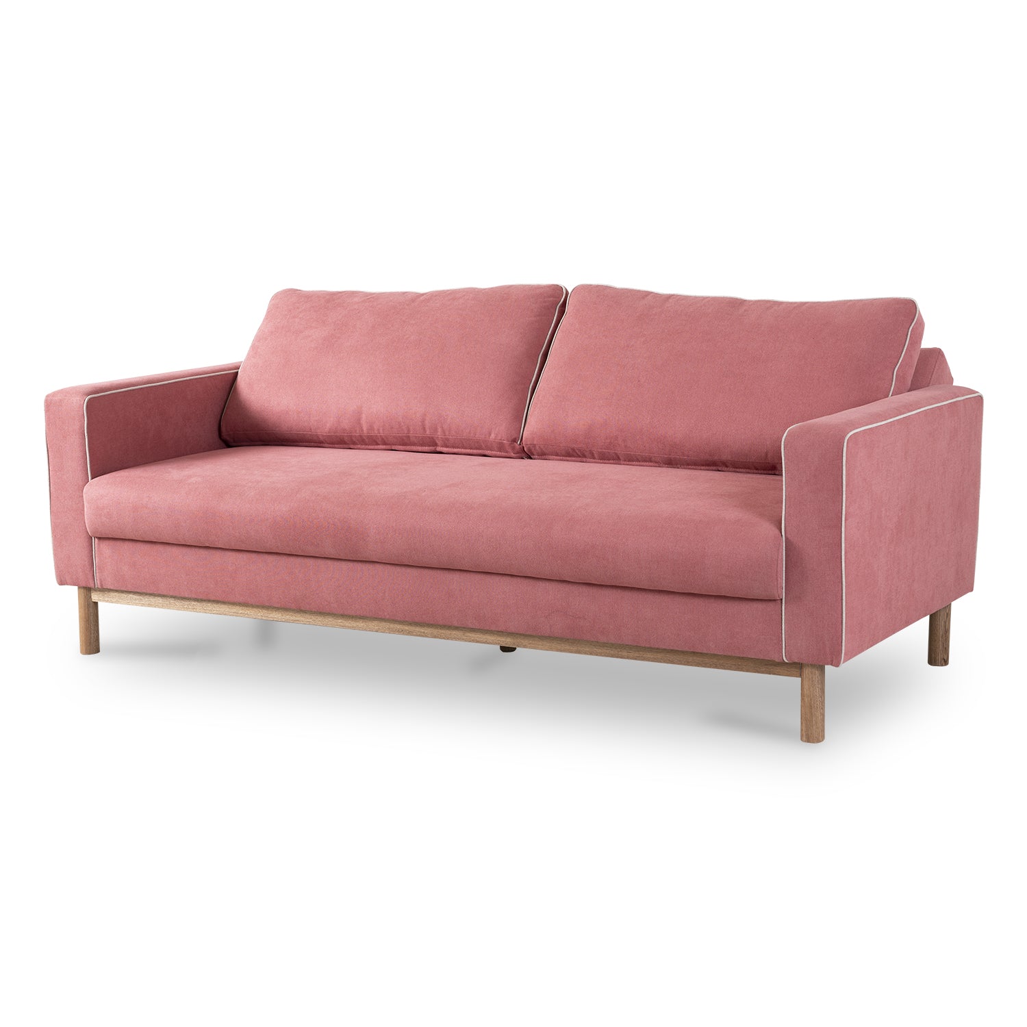 Sofá Cama Ted Microfibra Kazan Rosa, Natural