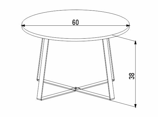 Mesa Centro 60X38 Lilo Natural, Negro