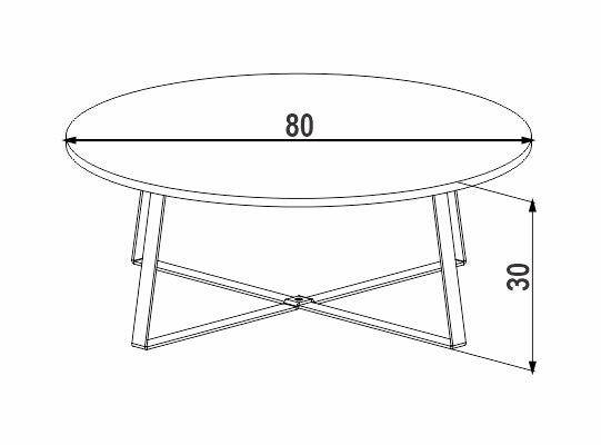 Mesa Centro 80X30 Lilo Natural, Negro