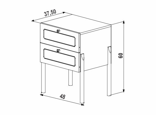 Mesa De Noche Santorini 48X60X37 Natural, Tejido