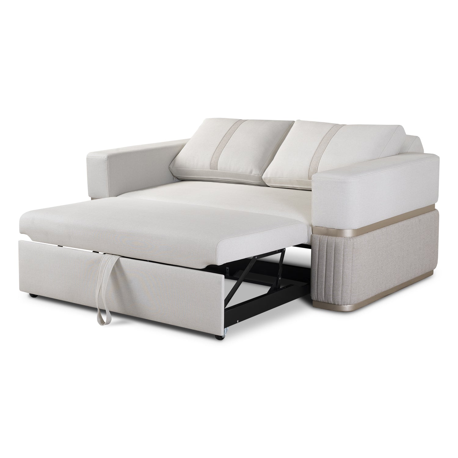 Sofá Cama Dior Eurolino Blanco Puro, Beige y Champaña