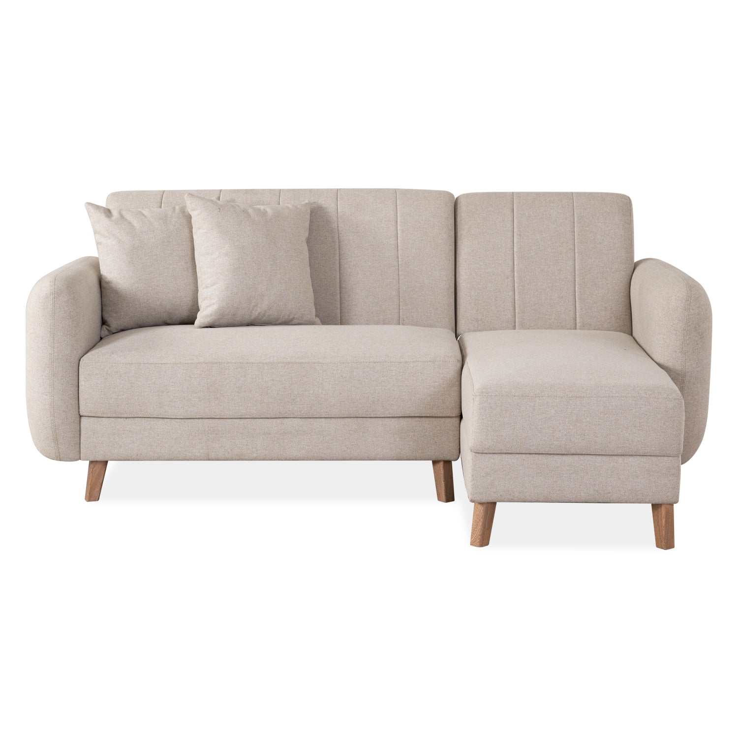 Sofá en L Alissa Lino Verona Beige, Natural