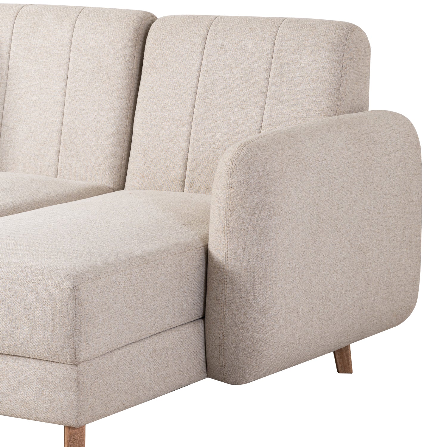 Sofá en L Alissa Lino Verona Beige, Natural