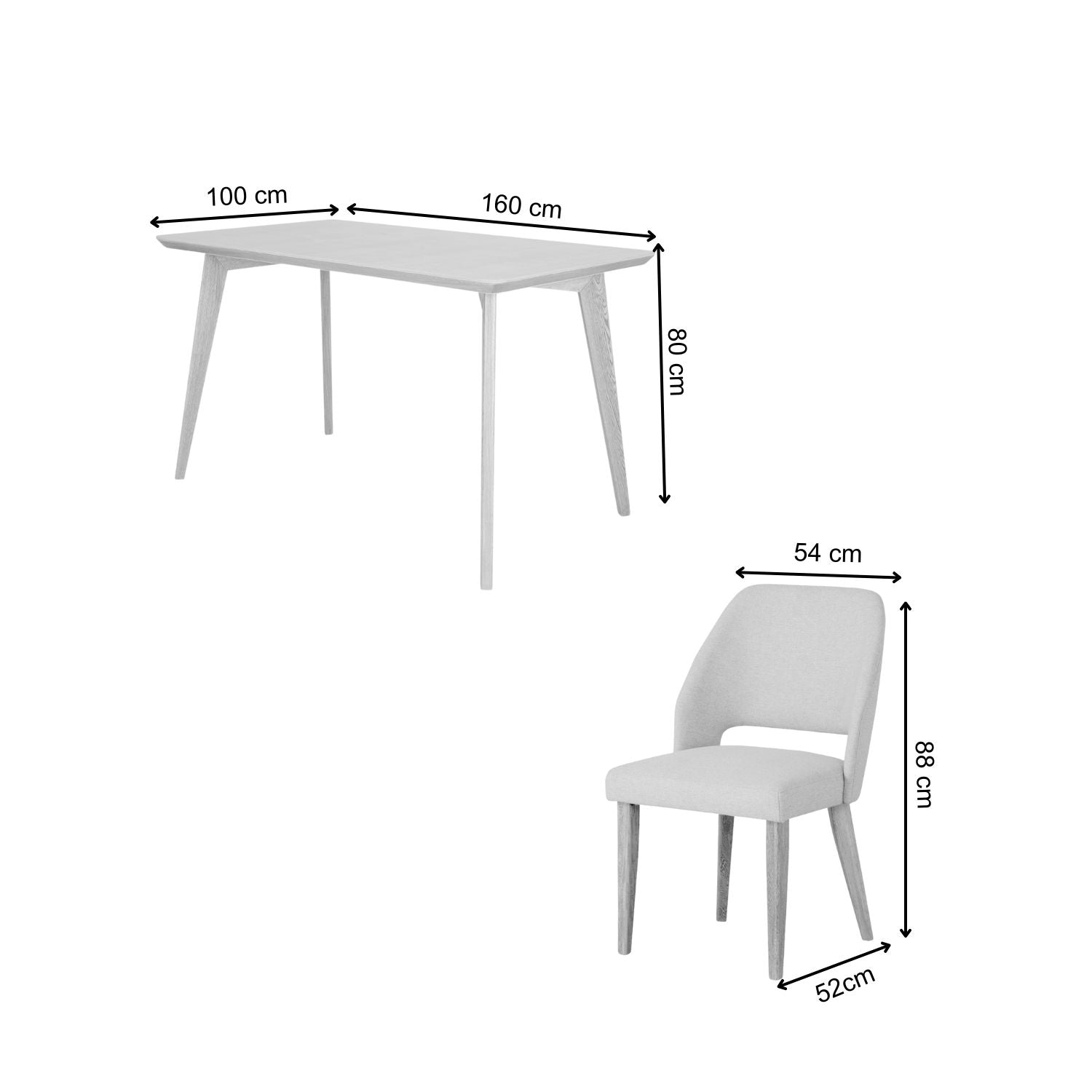 Comedor 6 Puestos Camille Eurolino Blanco, Champaña