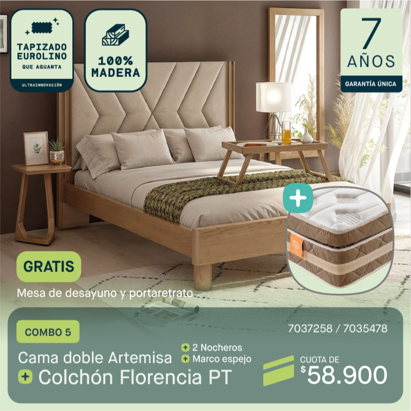 Colchón doble Artemisa + Colchón Florencia por cuotas de $58.900