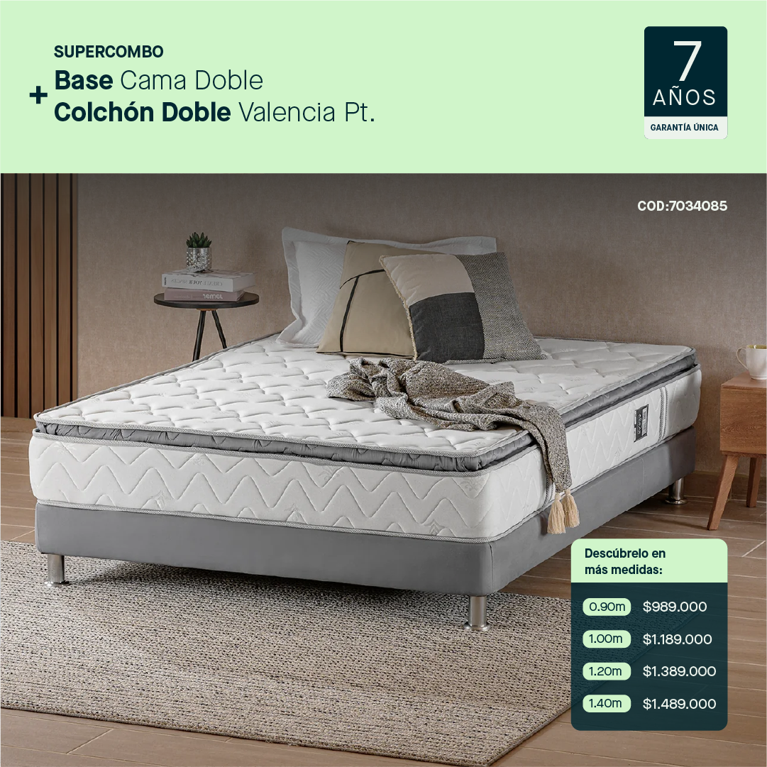 Base cama doble + Colchón doble Valencia 