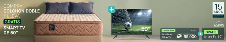 Compra colchón doble y lleva smart tv de 50 