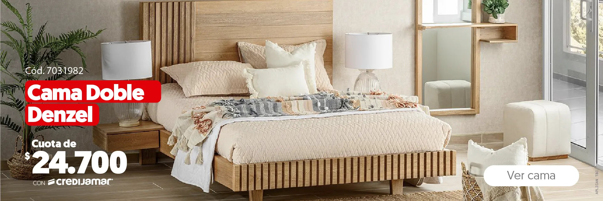 Cama doble denzel cuota de $24.700