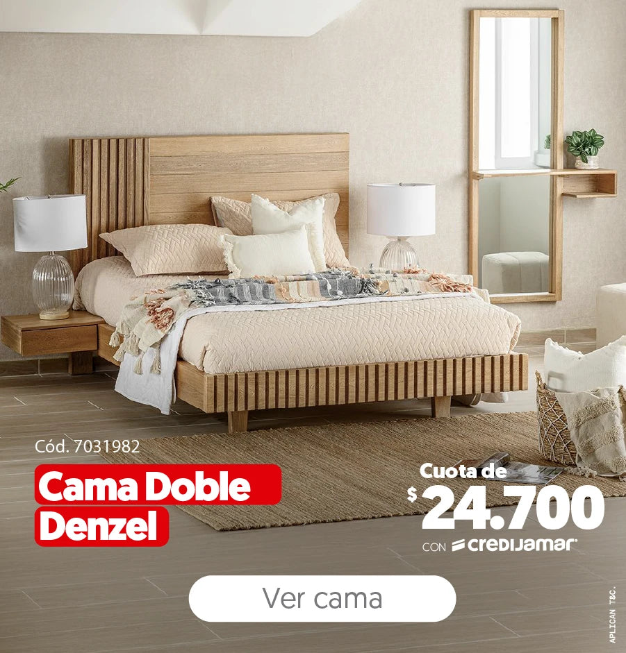 Cama doble denzel cuota de $24.700