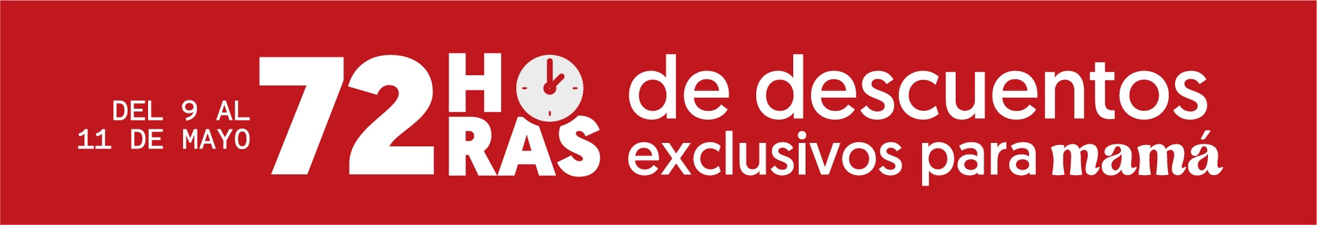 72 horas de descuento para mamá