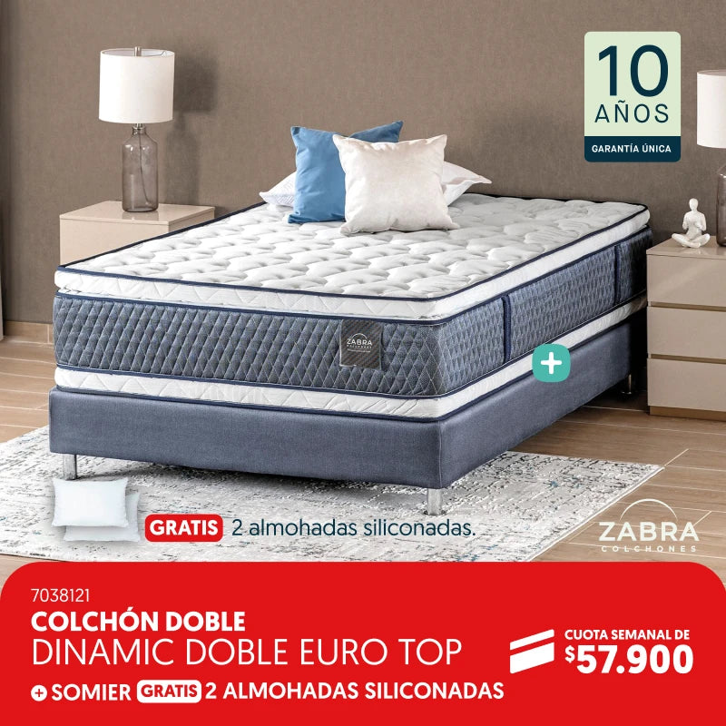 Colchón doble Dinamic por cuota semanal de $57.900