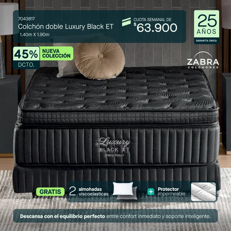 Colchón doble luxury black
