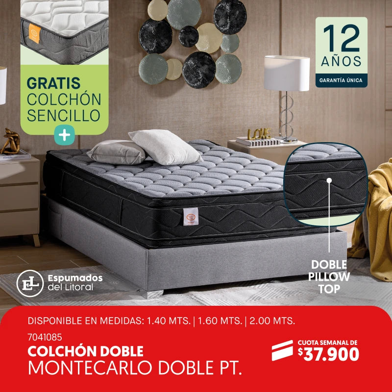 Colchón doble Montecarlo por cuota semanal de 37.900