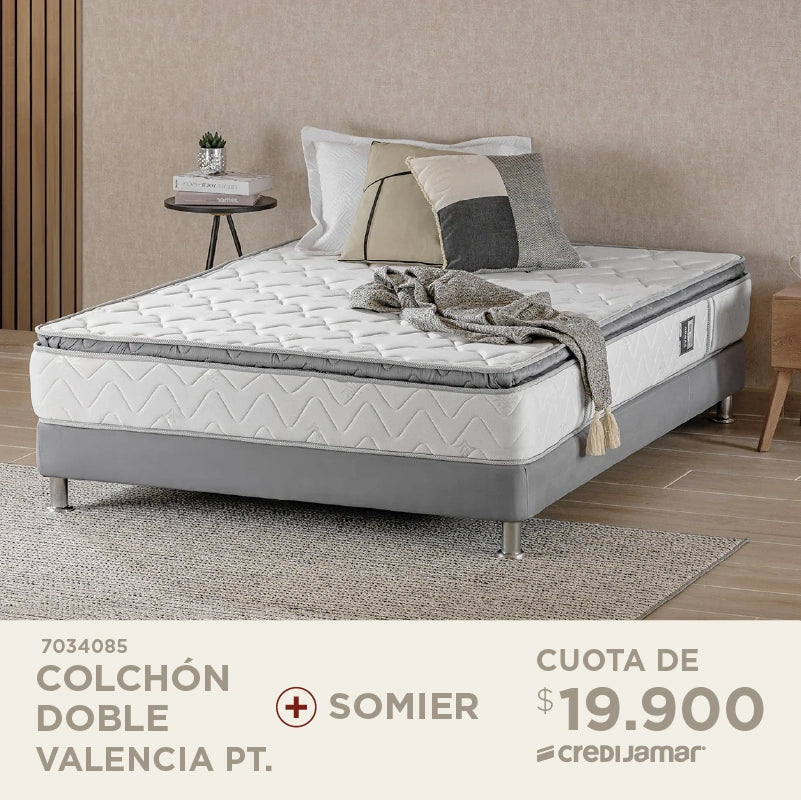 Colchón doble Valencia + Somier cuota de $19.900