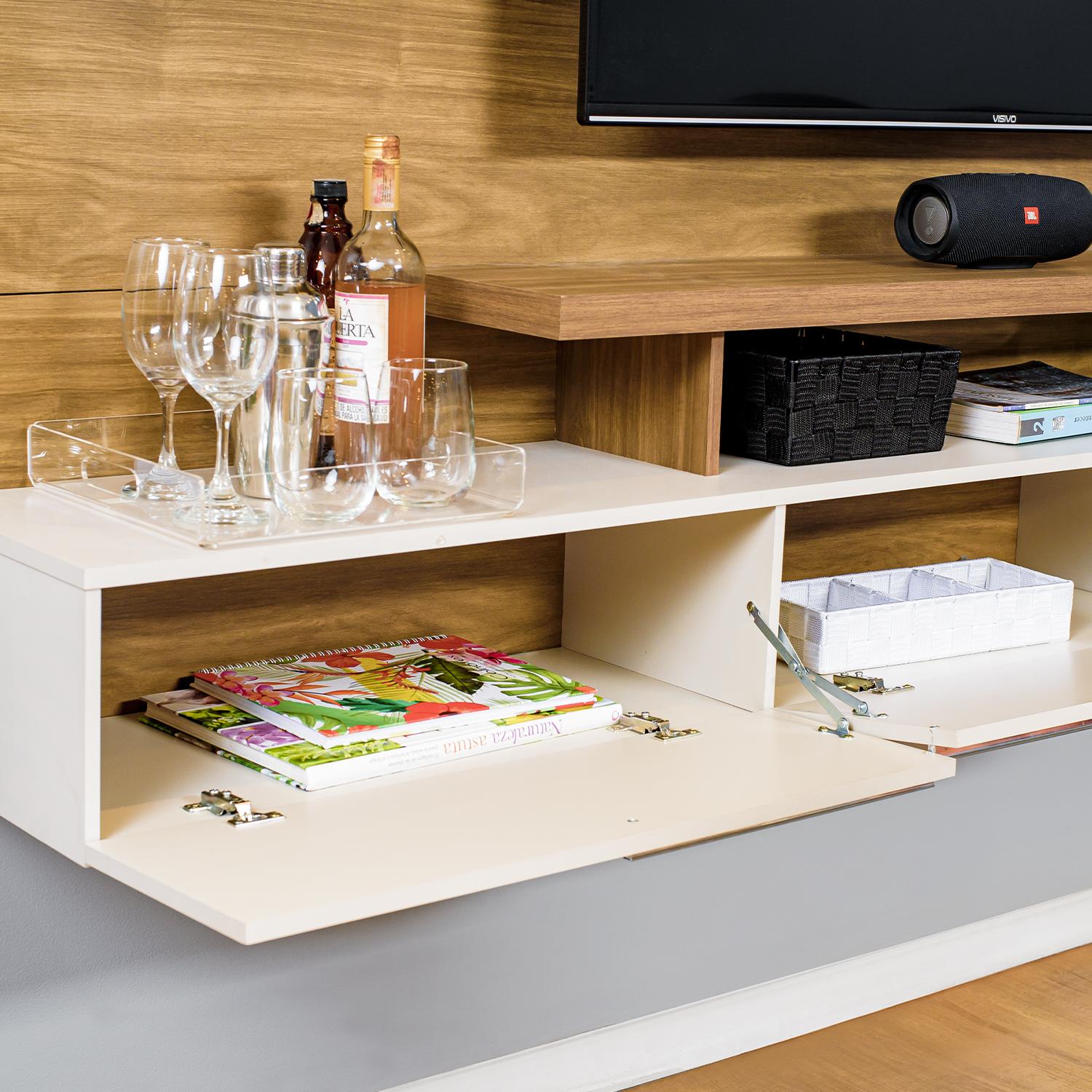 Panel de TV Denzel Natural, Beige 182X146X34