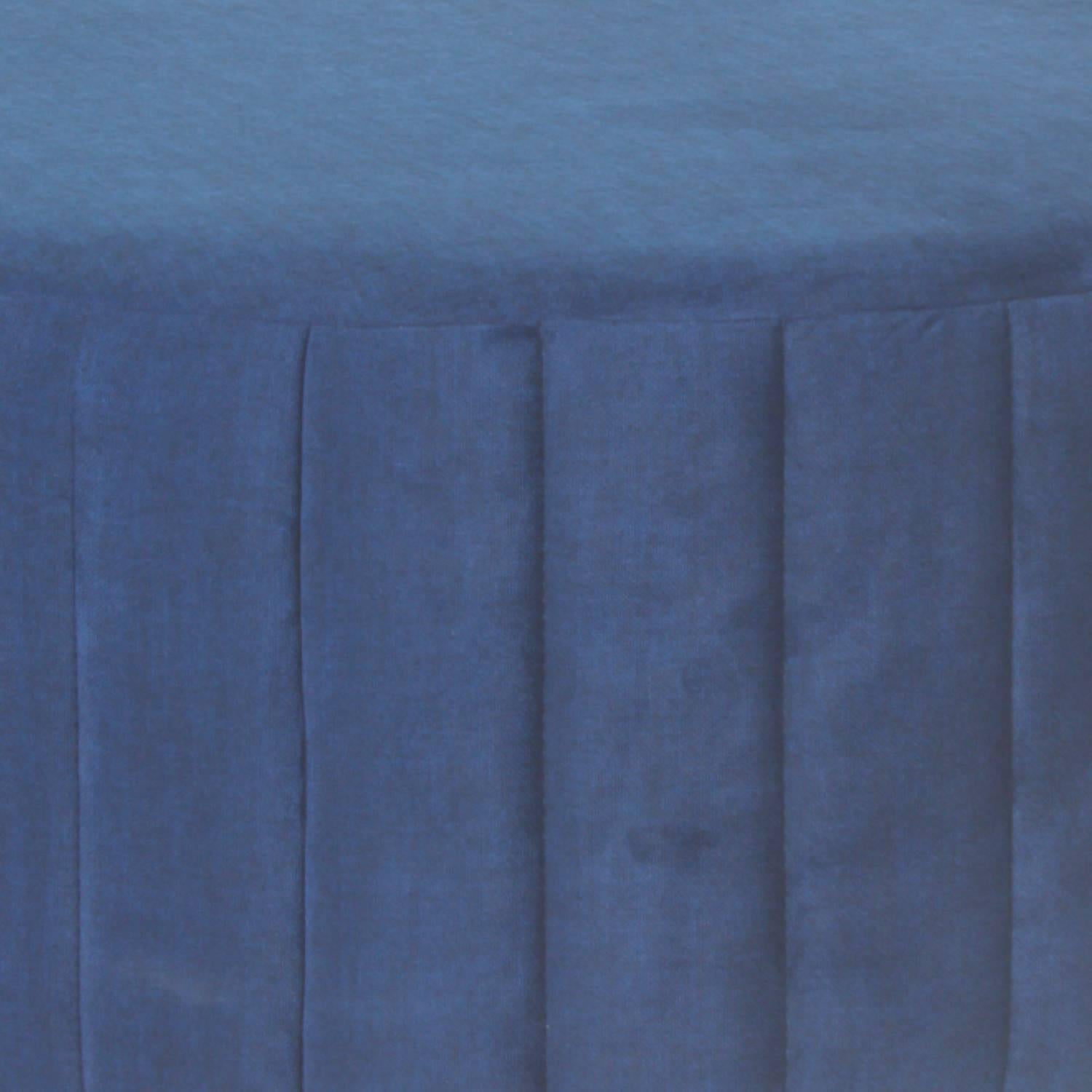 Puff Celta Velvet Zafiro Azul Circular