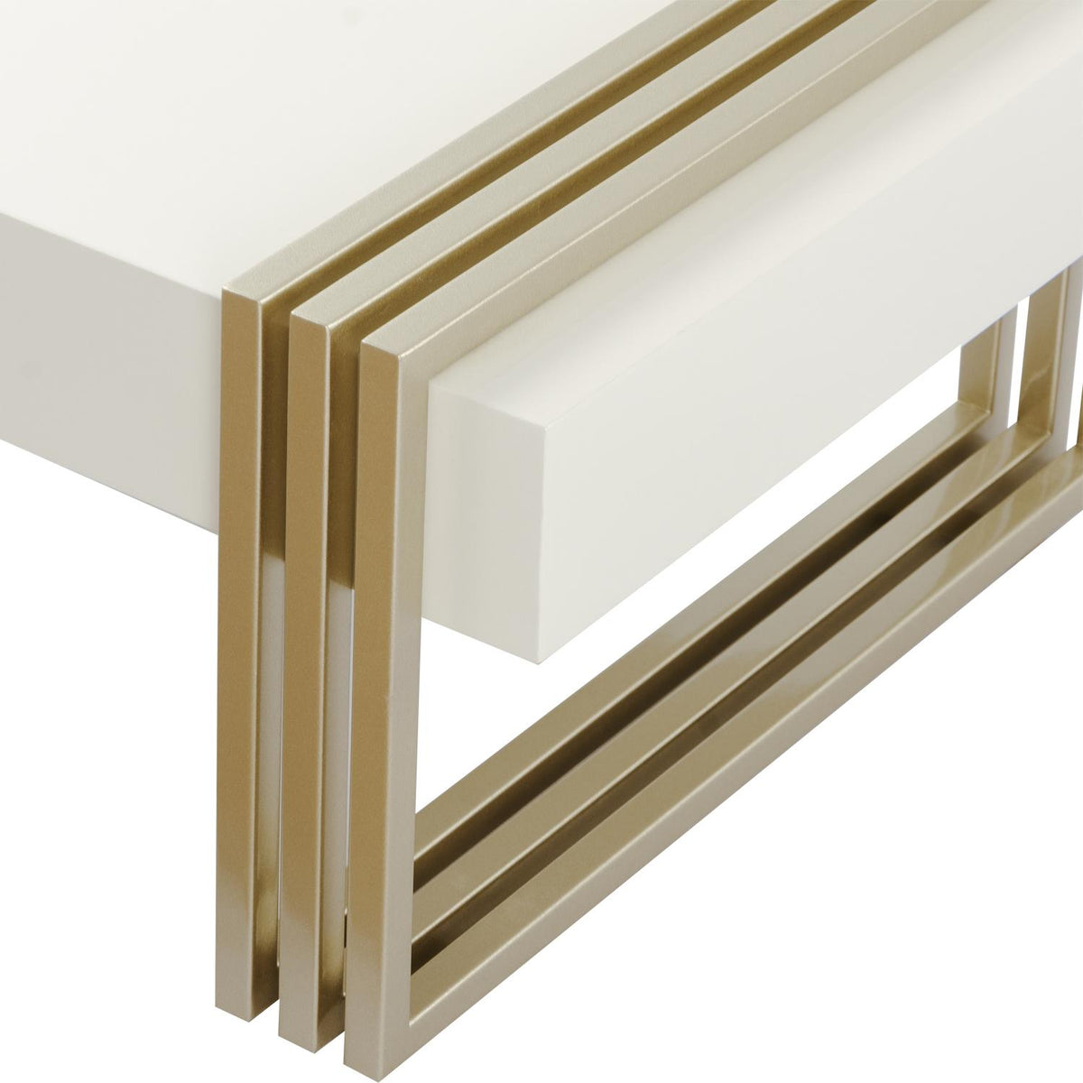 Mesa De Centro Manhattan Blanco Perla, Champaña