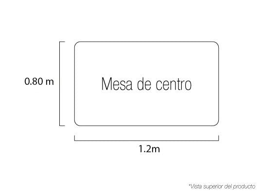 Mesa De Centro 40X120X80 Berlin Blanco Perla, Champaña