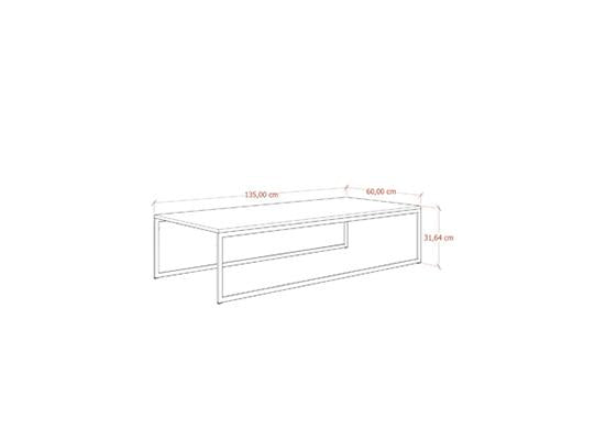 Mesa De Centro 135X32X60 Geo Marmol, Negro