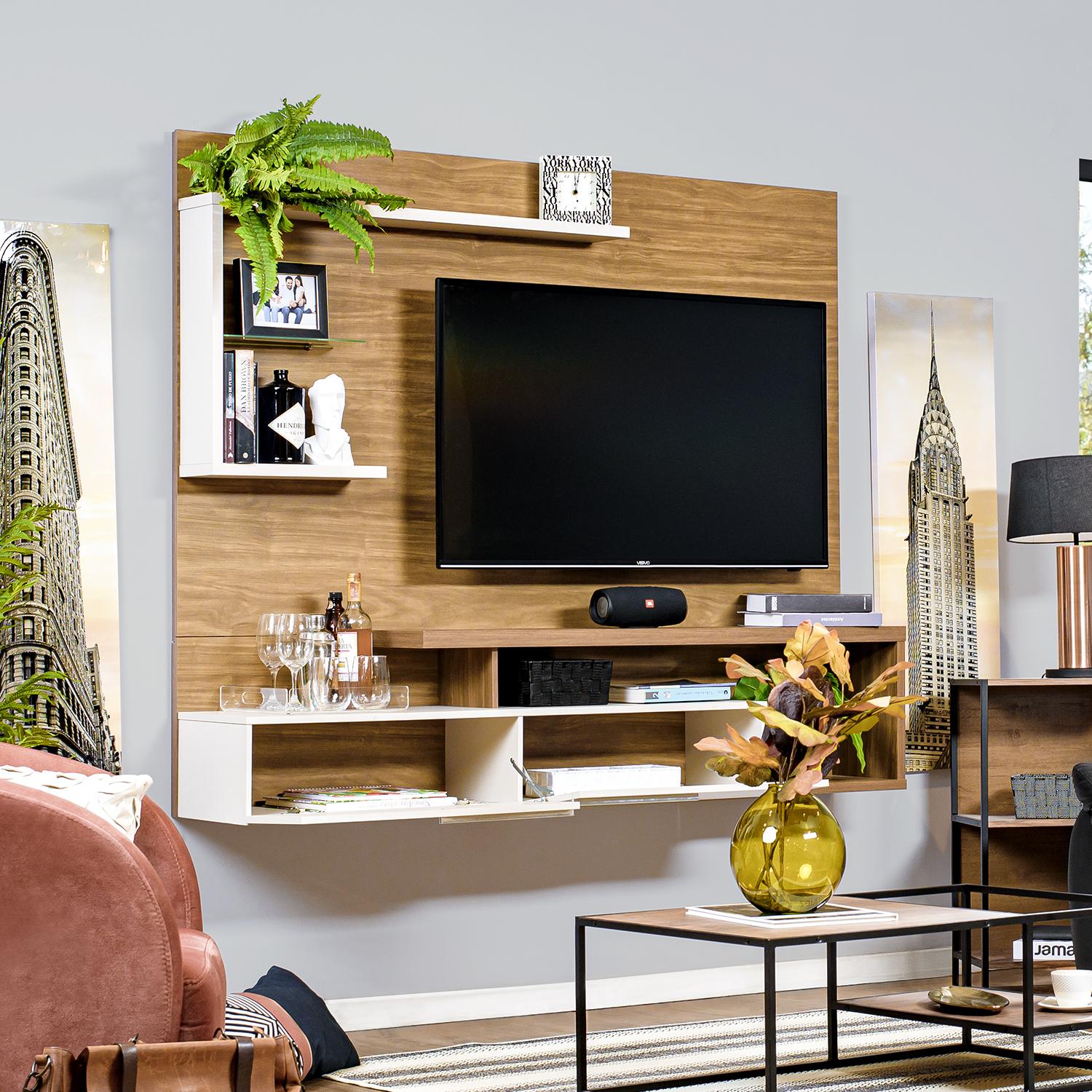 Panel de TV Denzel Natural, Beige 182X146X34