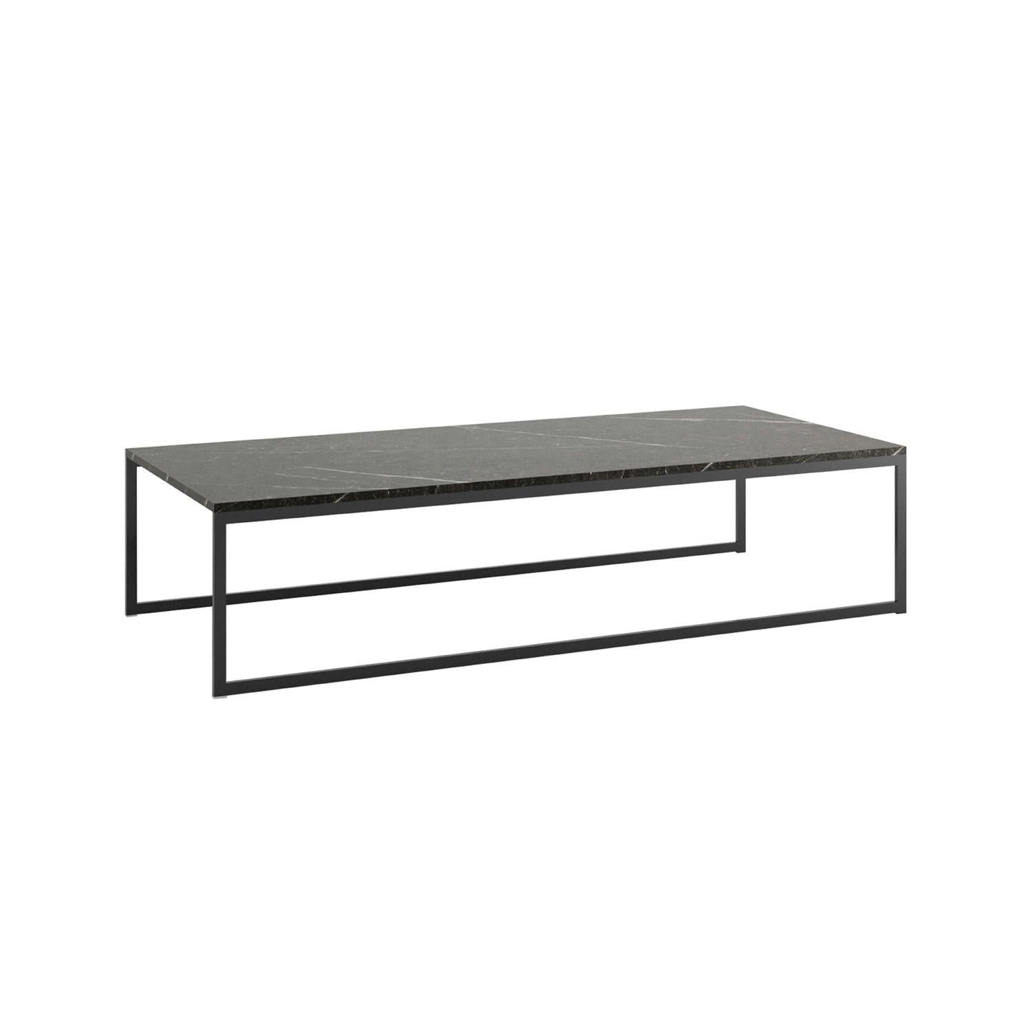 Mesa De Centro 135X32X60 Geo Marmol, Negro