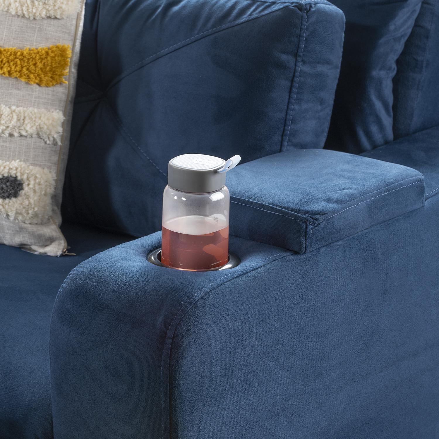 Sofá Cama Boston Velvet Rich Azul