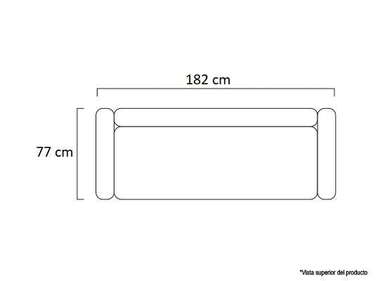 Sofá 3 Puestos Bruce Microfibra Malaya Beige