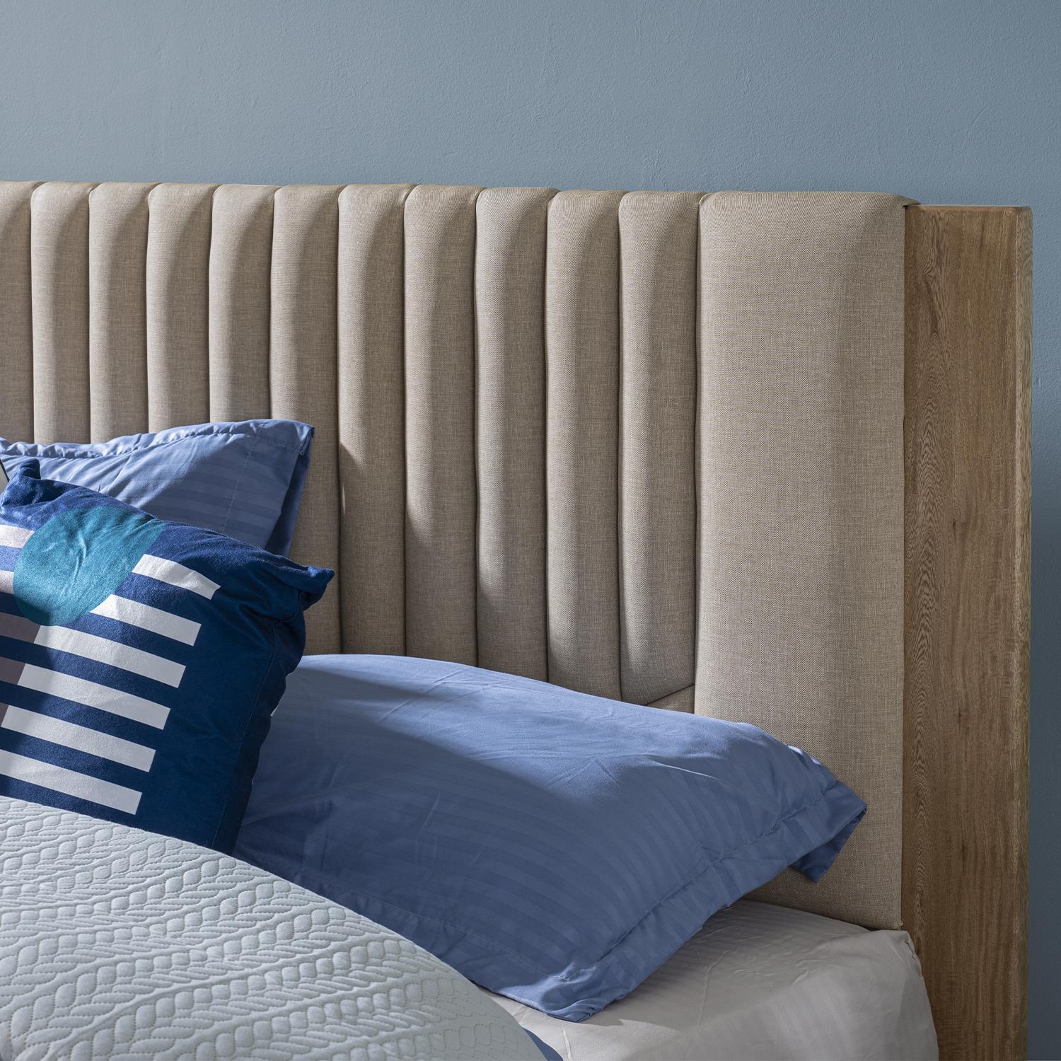 Cama Doble Moscu Eurolino Marfil, Natural