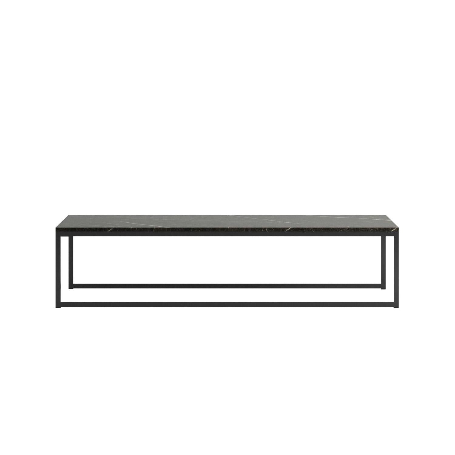 Mesa De Centro 135X32X60 Geo Marmol, Negro