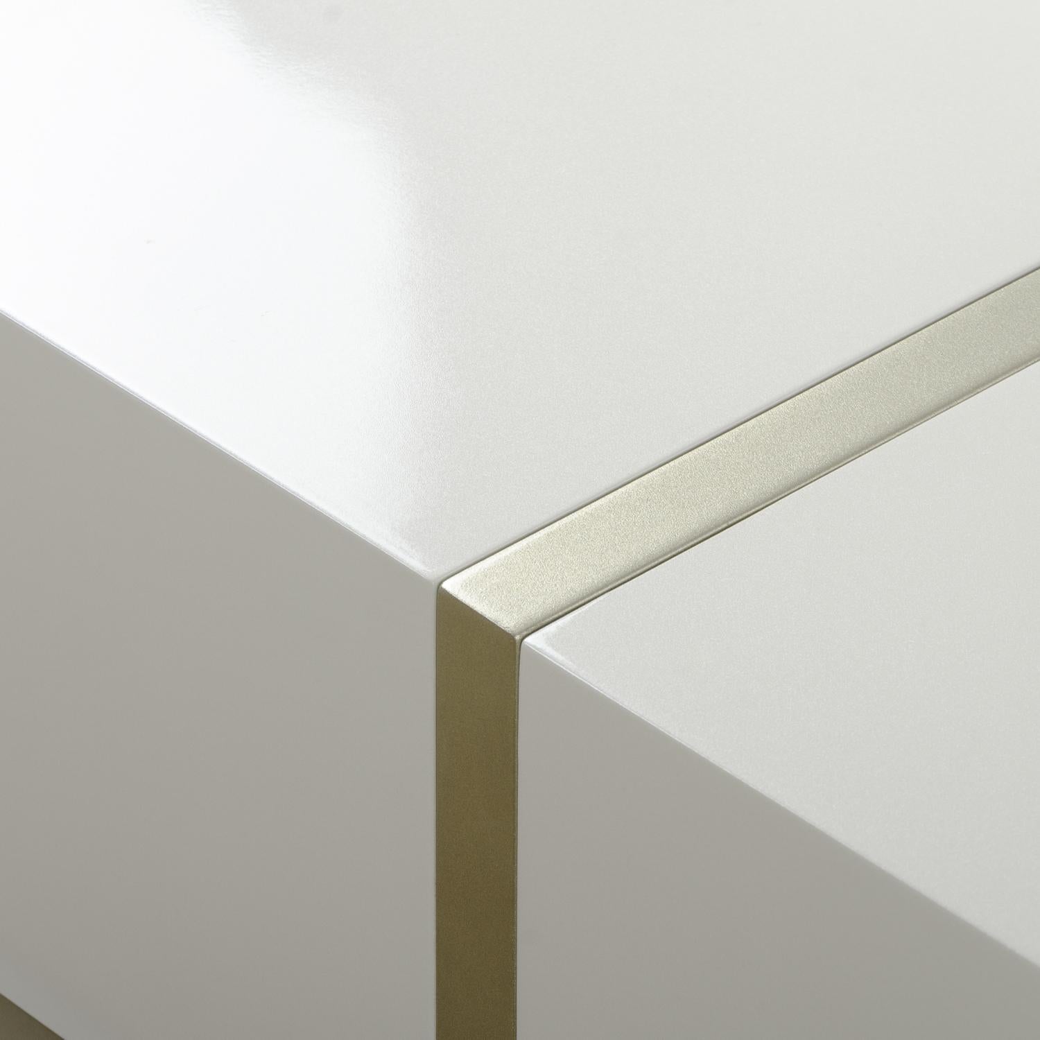 Mesa De Centro Lizzi  Blanco Perla, Champaña