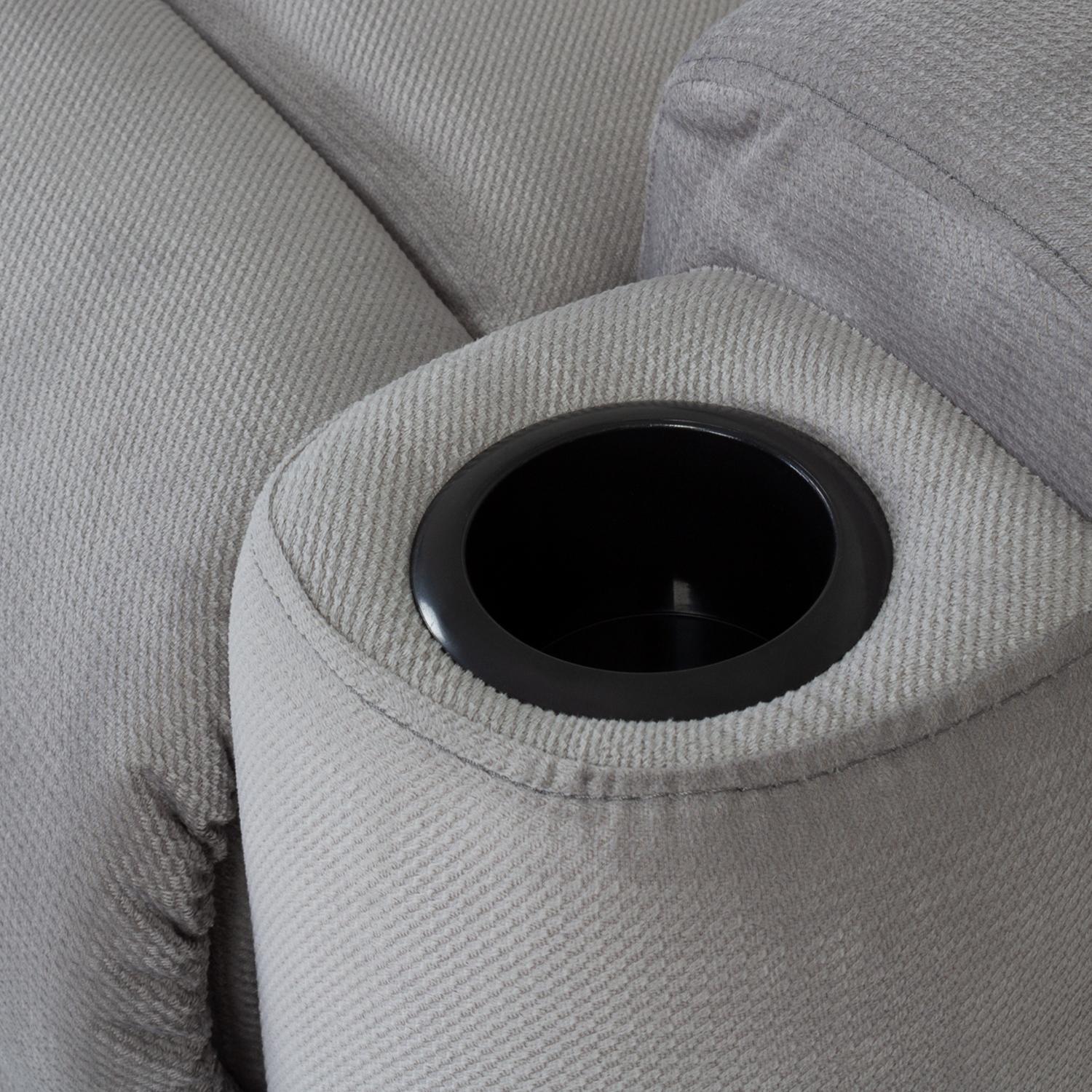 Sillón Reclinable Mecedora Giratoria Delta Microfibra Poland Gris