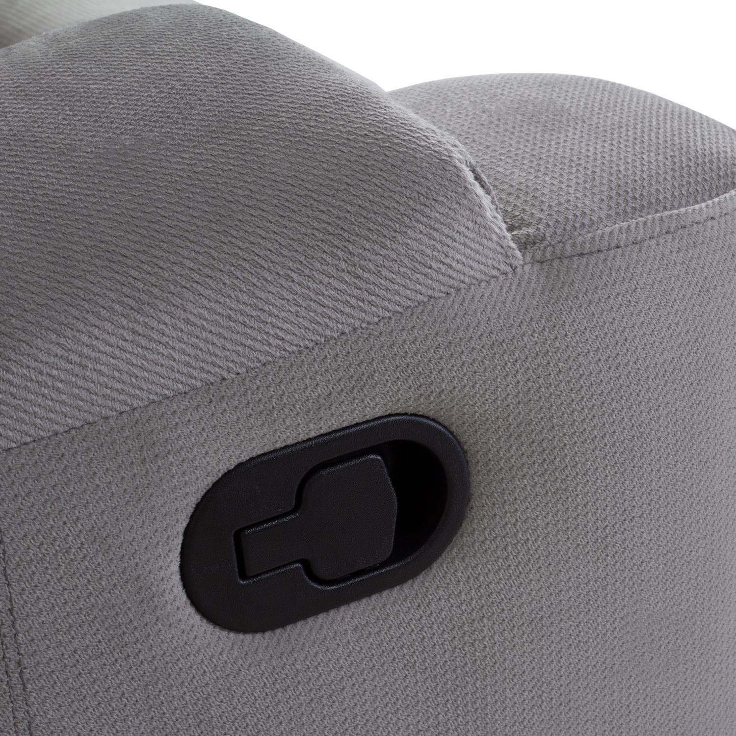 Sillón Reclinable Mecedora Giratoria Delta Microfibra Poland Gris