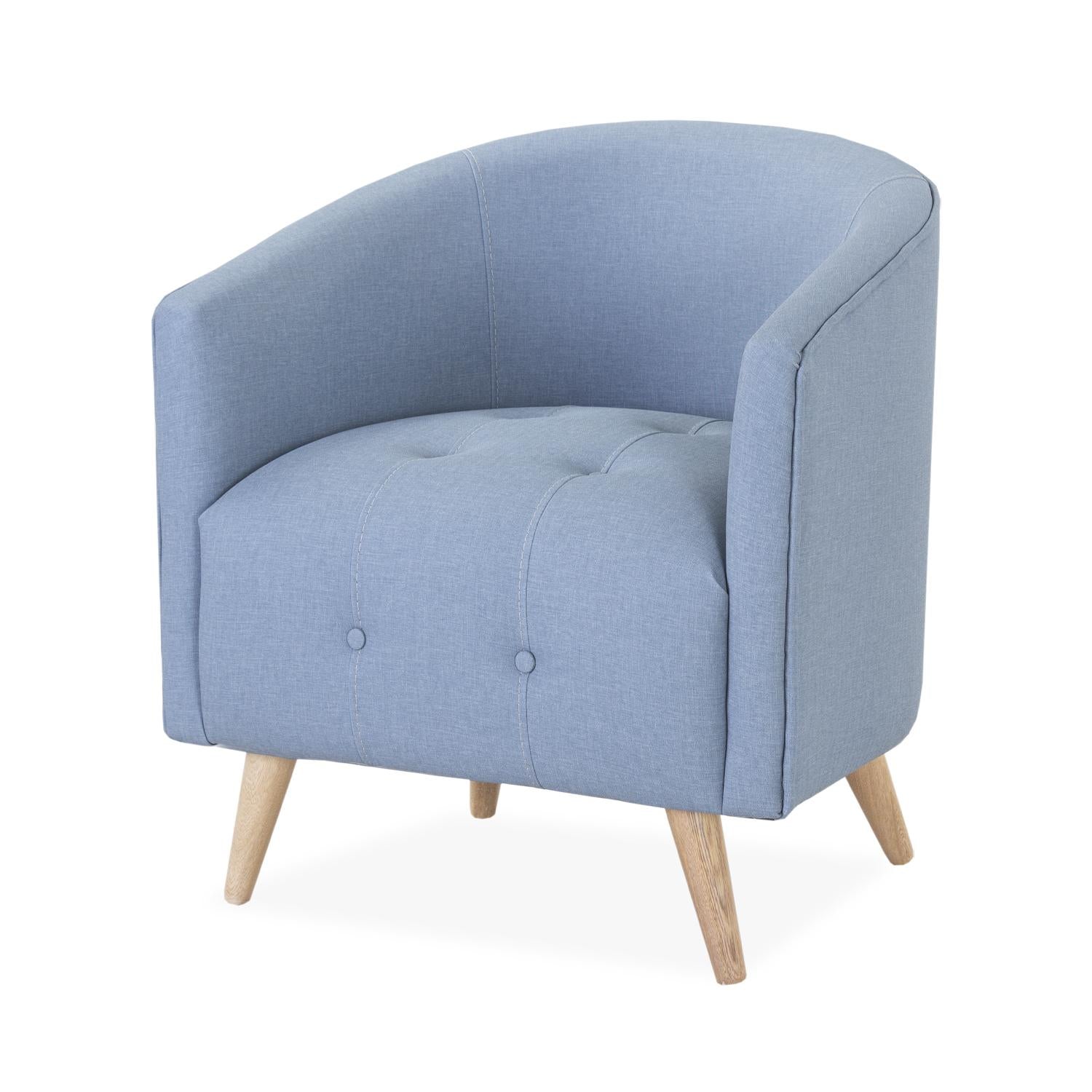 Poltrona Celeste Eurolino Azul, Natural