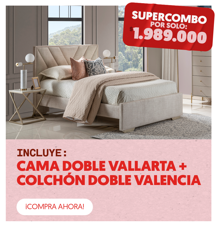 Súper Combo Alcoba Vallarta + Colchón Valencia por $1.989.000