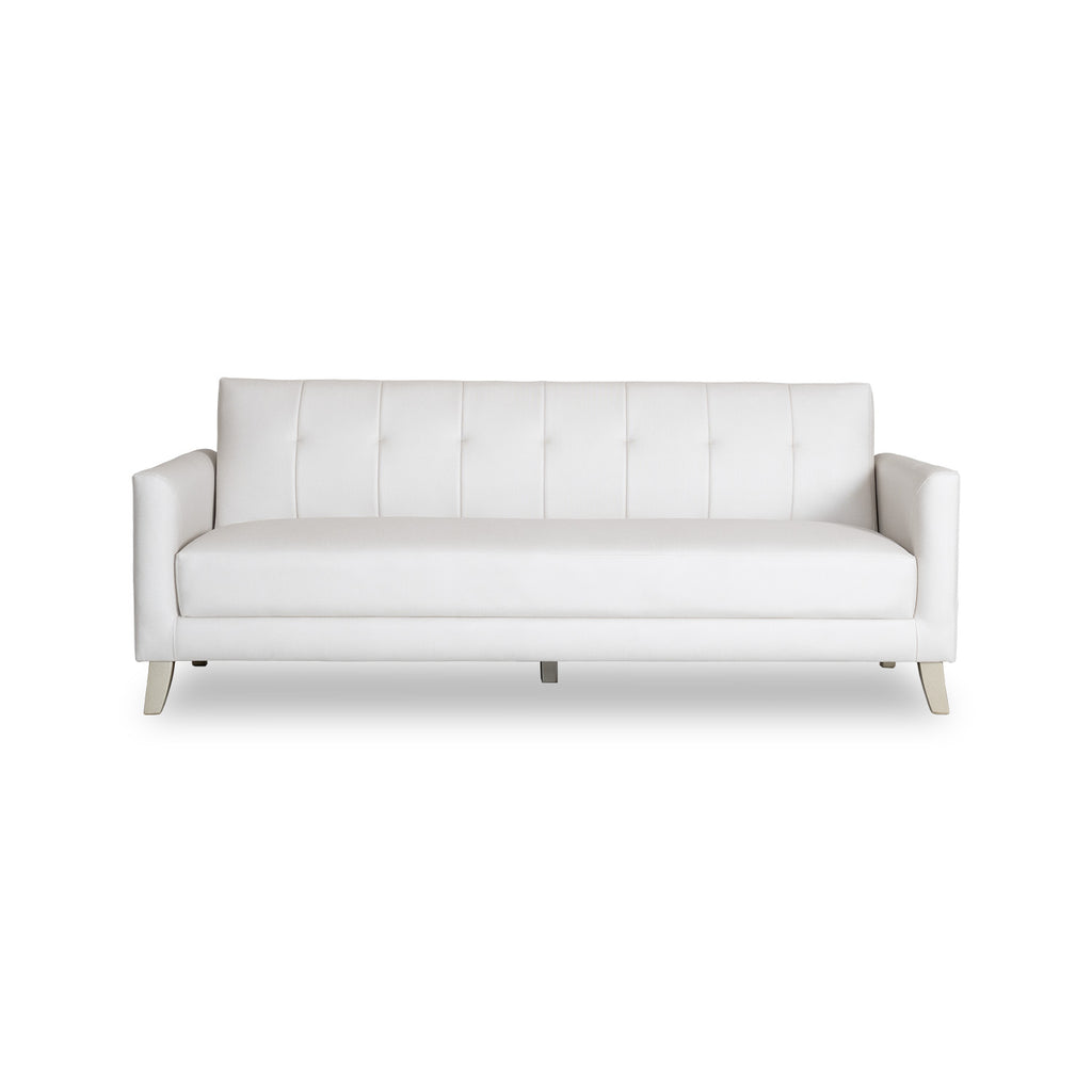 Sofá cama deena eurolino blanco perla, champaña Muebles Jamar